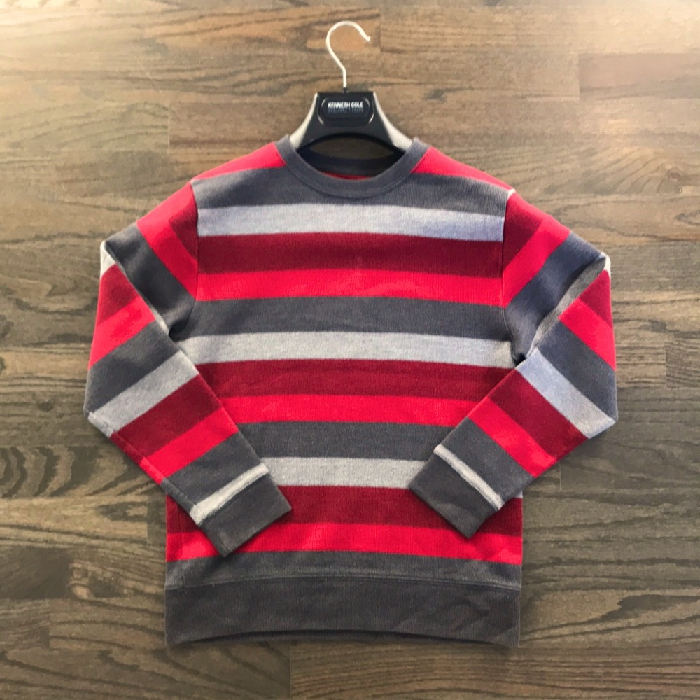 Red and Gray Striped Faded Glory Sweater L/G 10-12 14m